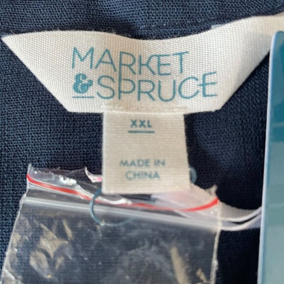 Market & Spruce XXL Navy Blue Button Front Tank Top Sleeveless Summer Casual - Picture 4 of 8